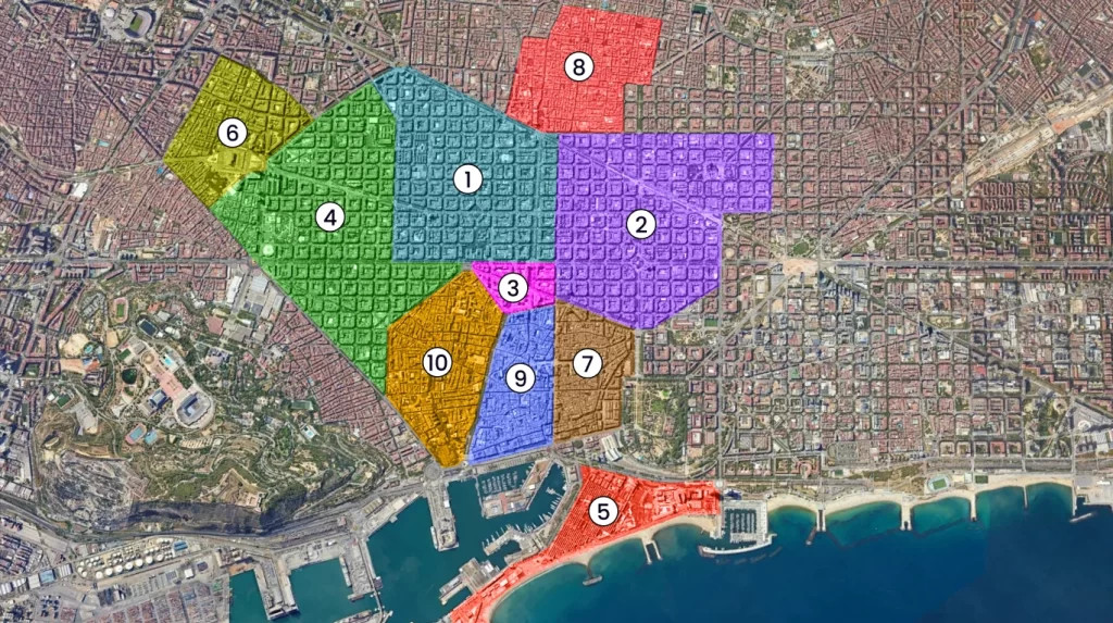 Mapa de Barcelona por zonas